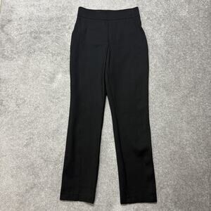 SPANX Pants Womens XS Black Pull On Ponte Slim Straight High Rise Office Work